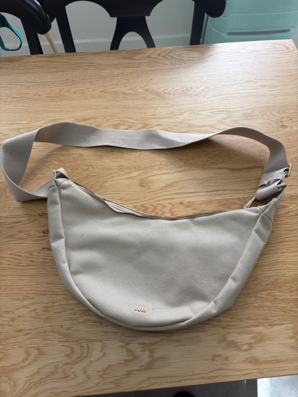 July Cream Crescent Crossbody Bag